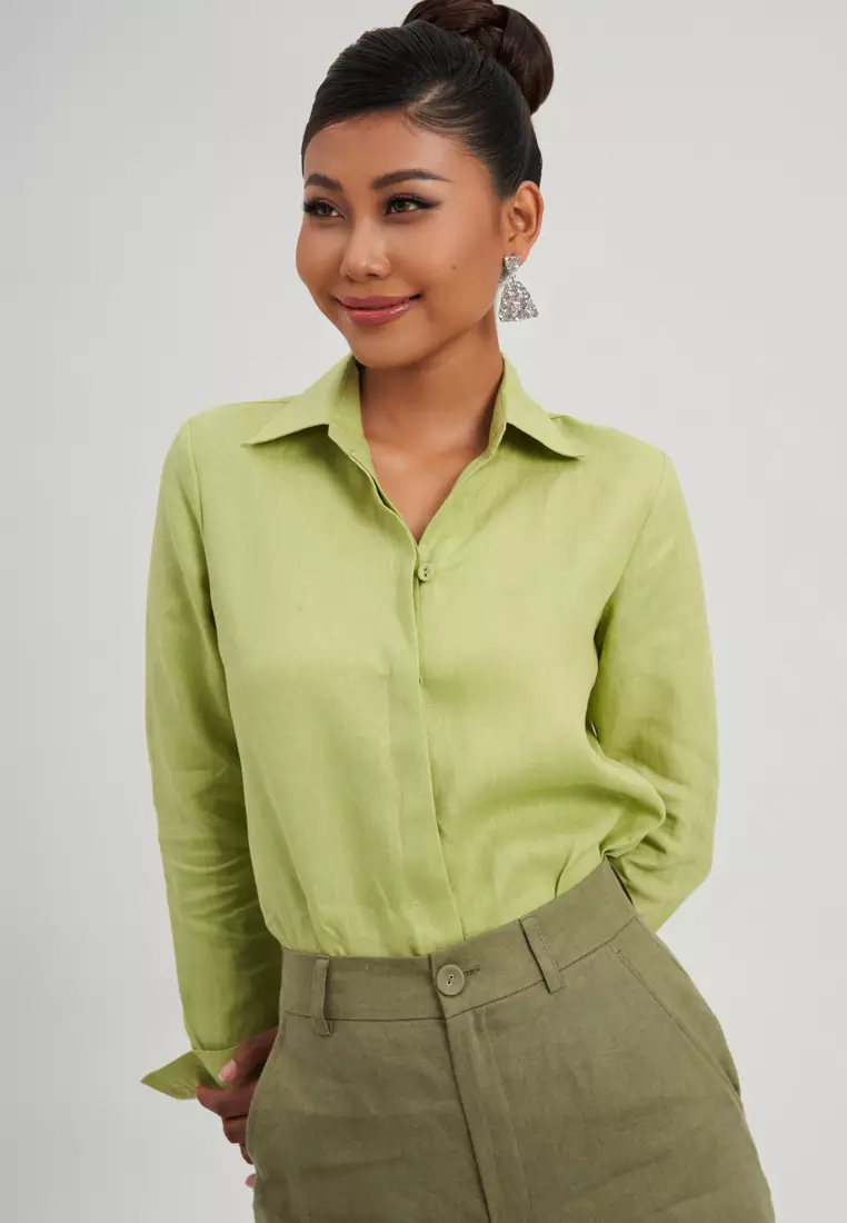 GREEN LINEN TROUSERS