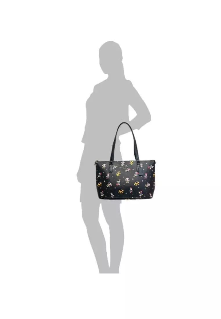 Disney X  COACH ZIP TOP TOTE BAGS (CM189) – QB / Black Multi