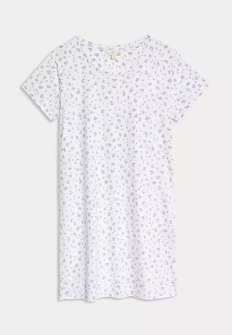 Cotton Modal Animal Print Short Nightdress