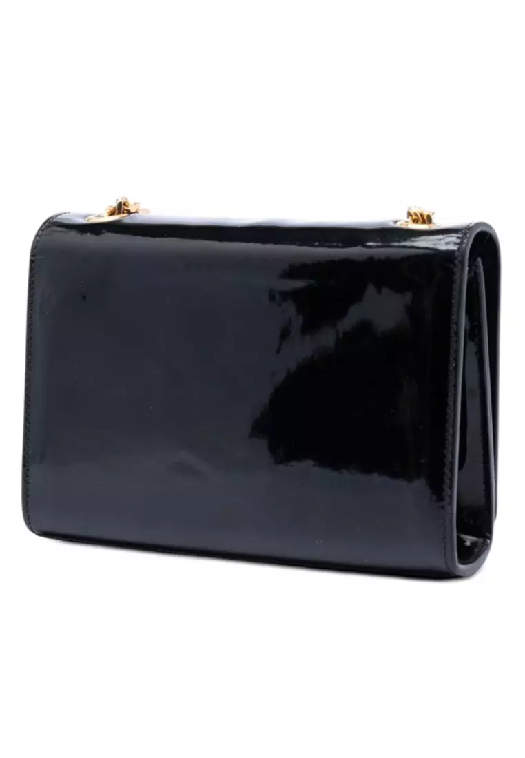 Pre-Loved Saint Laurent Small Patent Monogram Kate Tassel Crossbody