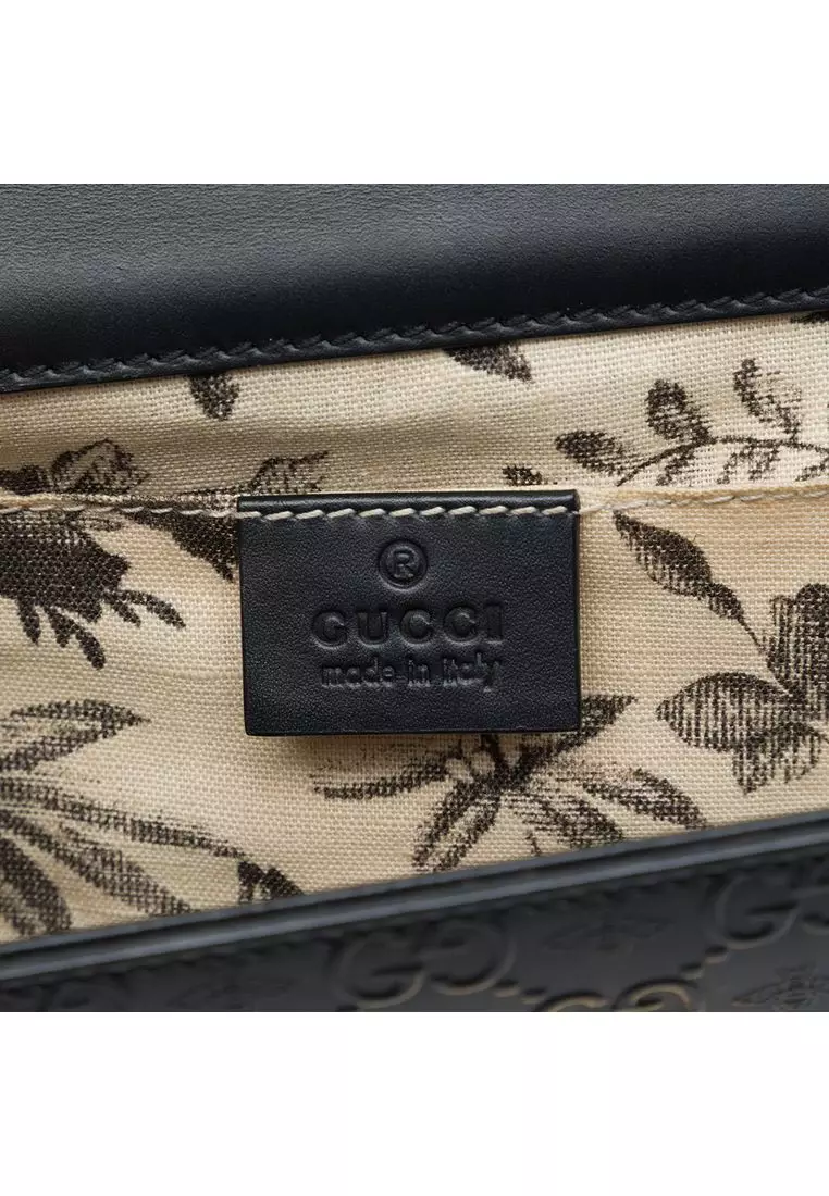 Pre-Loved Gucci Small Guccissima Bee Padlock Crossbody