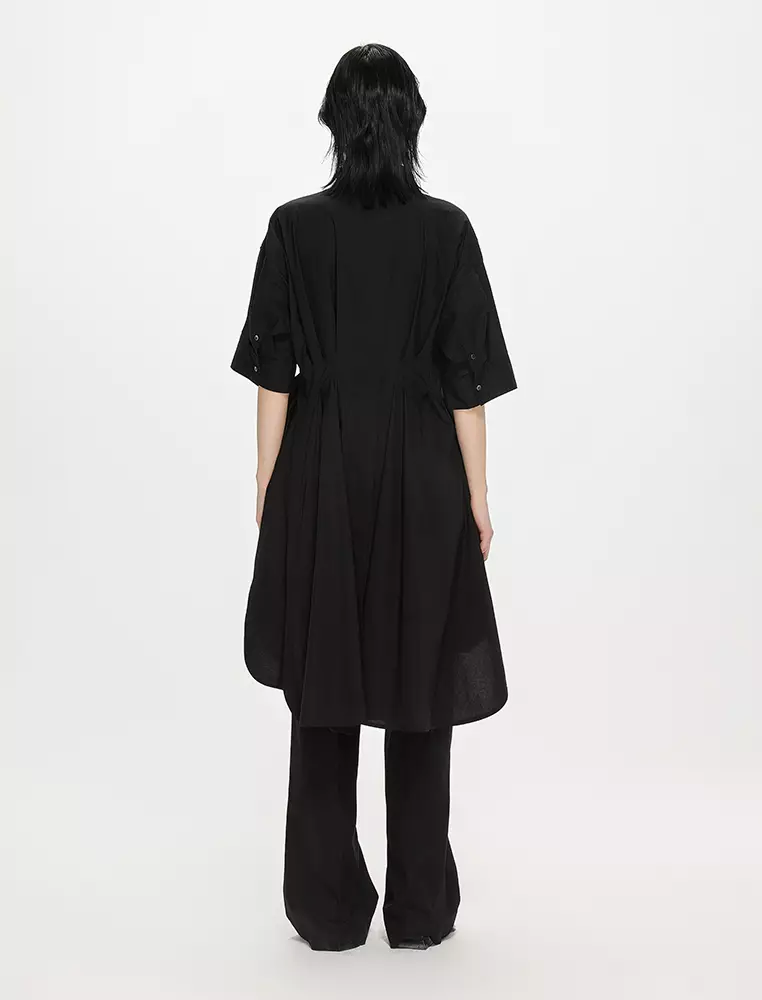 Poplin X-Line Elegant Short Sleeve Dress