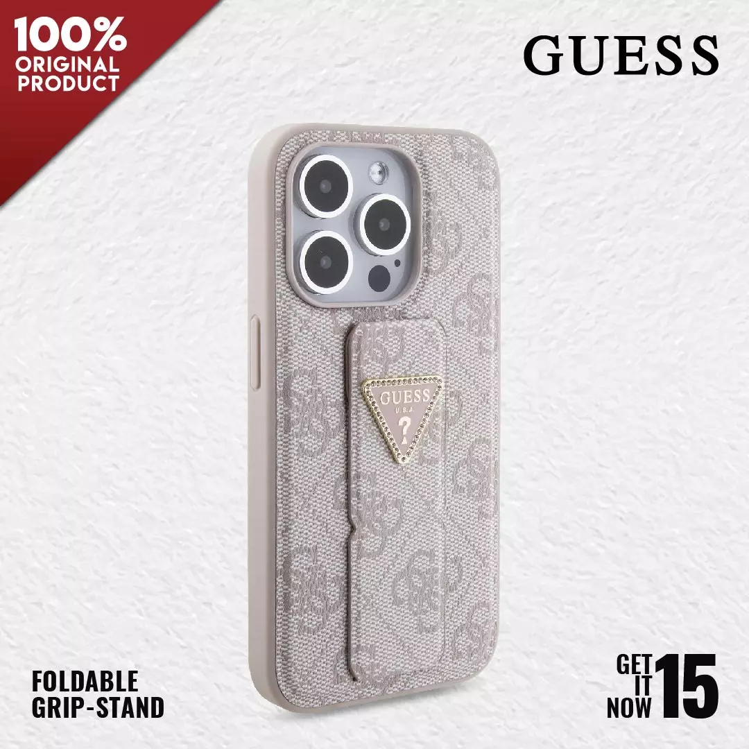 Guess Silicone Case with 4G Strass Logo Case - White - iPhone 15 Pro Max