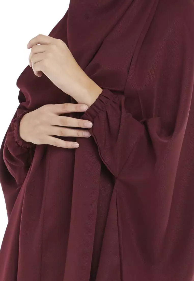 Queenza Zayidan French Khimar Hijab Jumbo Kanza - Maroon