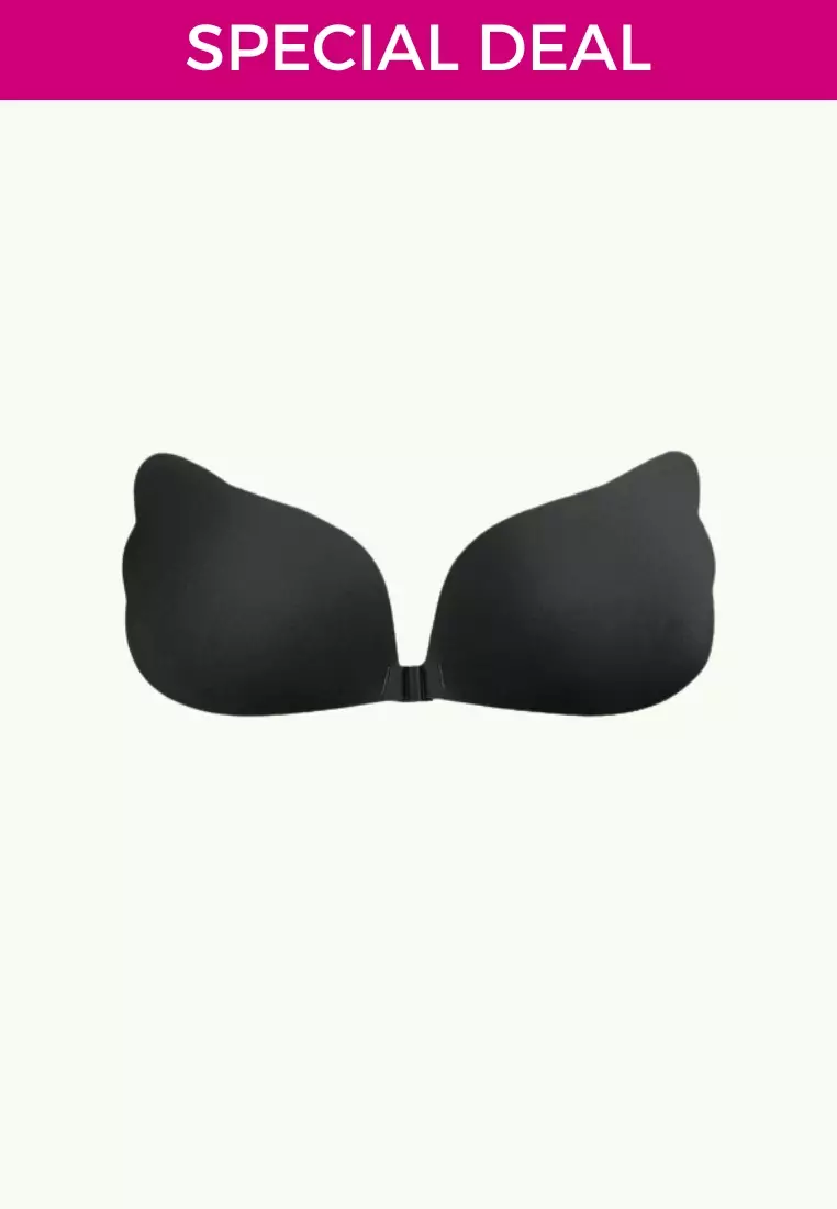 Angel Push Up Nubra in Black Seamless Invisible Reusable Adhesive Stick on Wedding Bra 隐形聚拢胸胸貼
