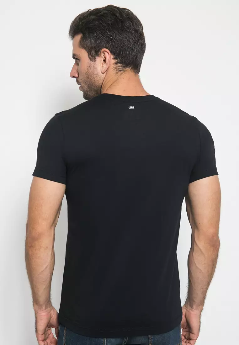 LGS - Kaos Casual Youth - Gambar Sablon - Hitam - Slim Fit - GTS.870.P120.33.C