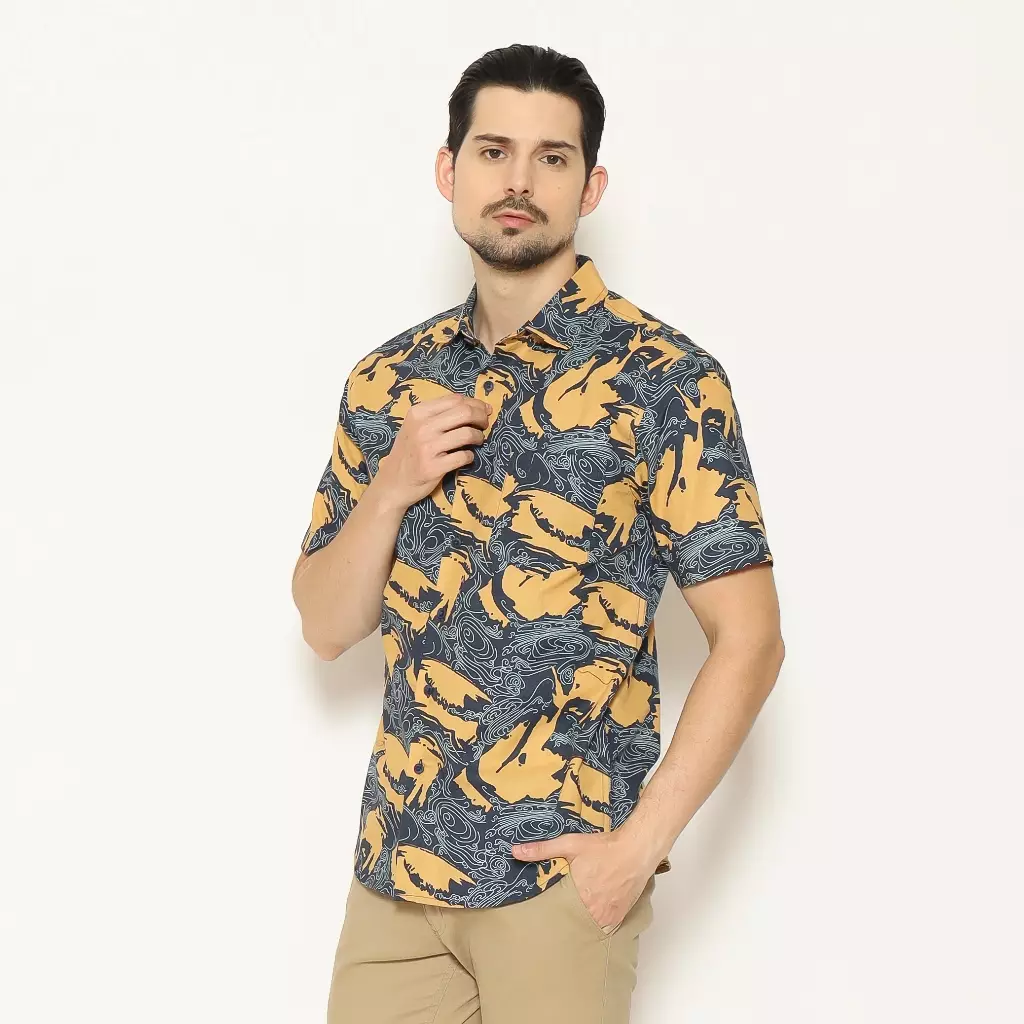 AMK Kemeja Pria Lengan Pendek SHP Basel S/S Blue