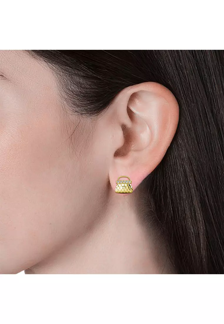 Her Jewellery OOTD Earrings (Yellow Gold) - Luxury Crystal Embellishments plated with 18K Gold