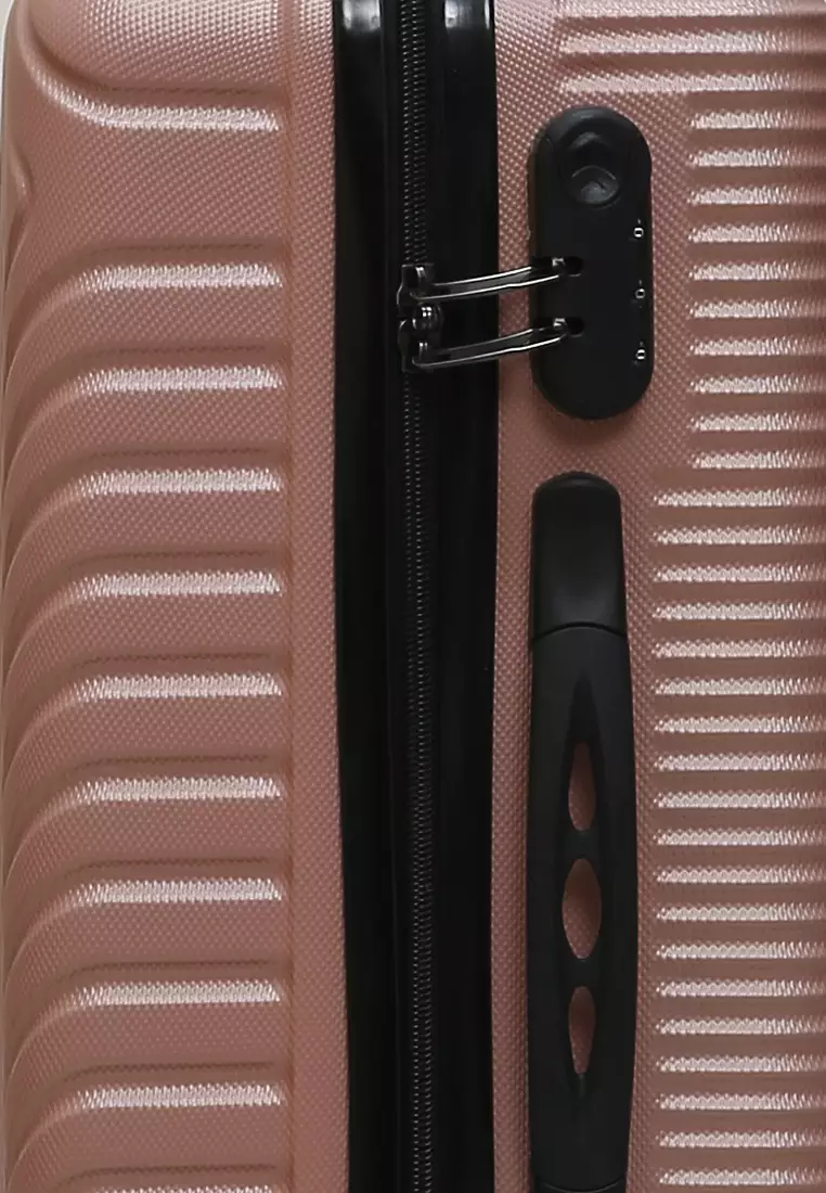 Carlton Koper Hardcase Unisex Size 20 Inch Uniqe Design Tas Travel Large Compartment Material ABS+PVC Coated ORIGINAL - Pink