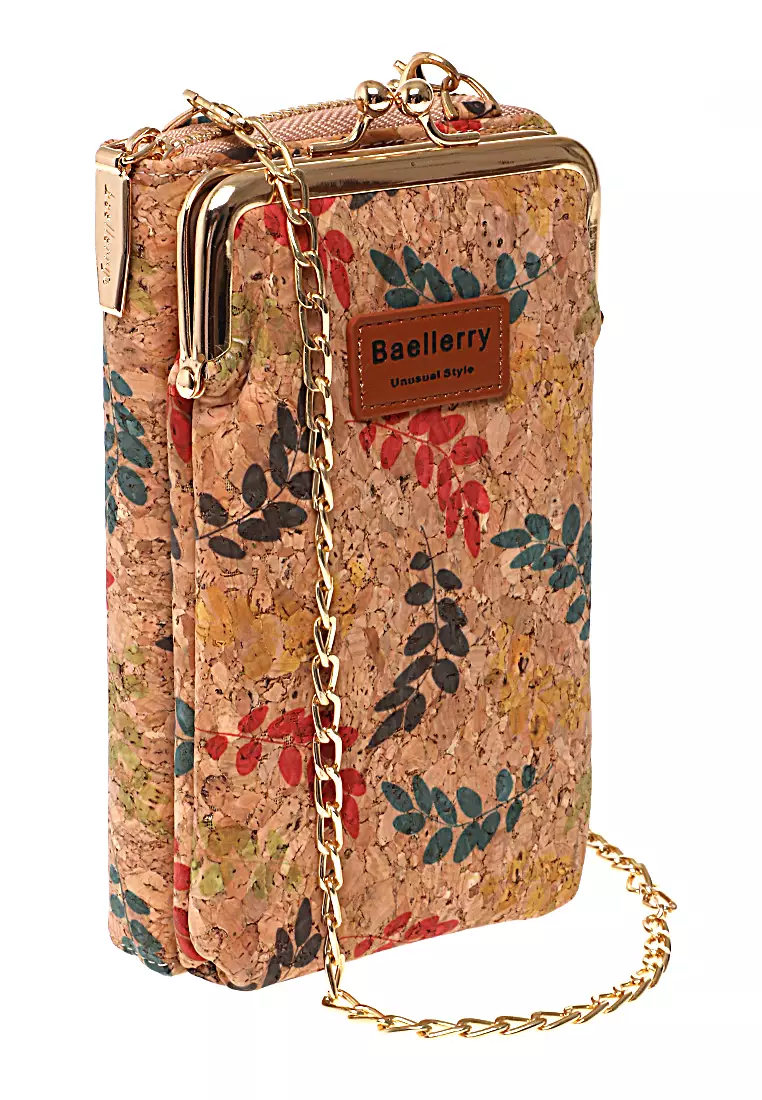 Tas Selempang Wanita Leaf Motive Dompet Sling Bag Multifungsi Many Slot Material Kulit Leather ORIGINAL