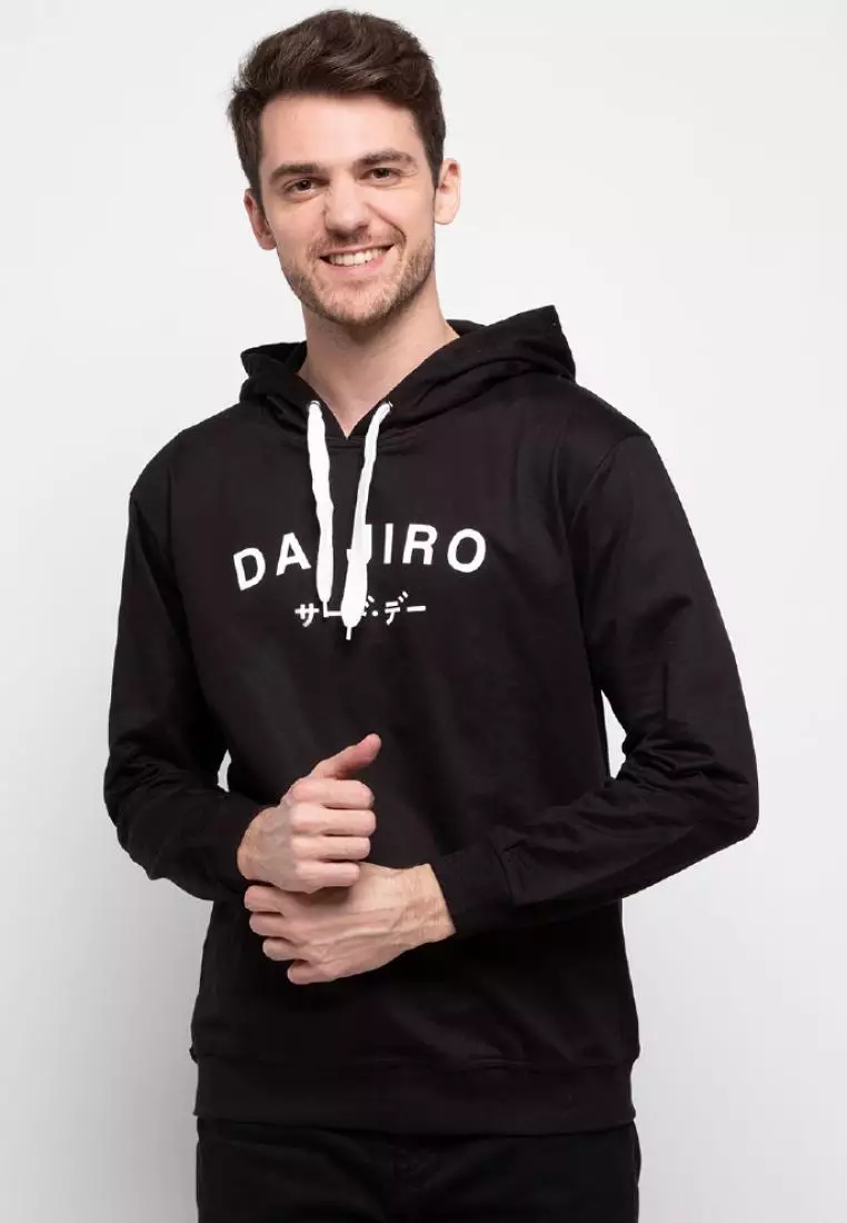 MO194 Thirdday hoodies casual pria dateng daijiro hitam