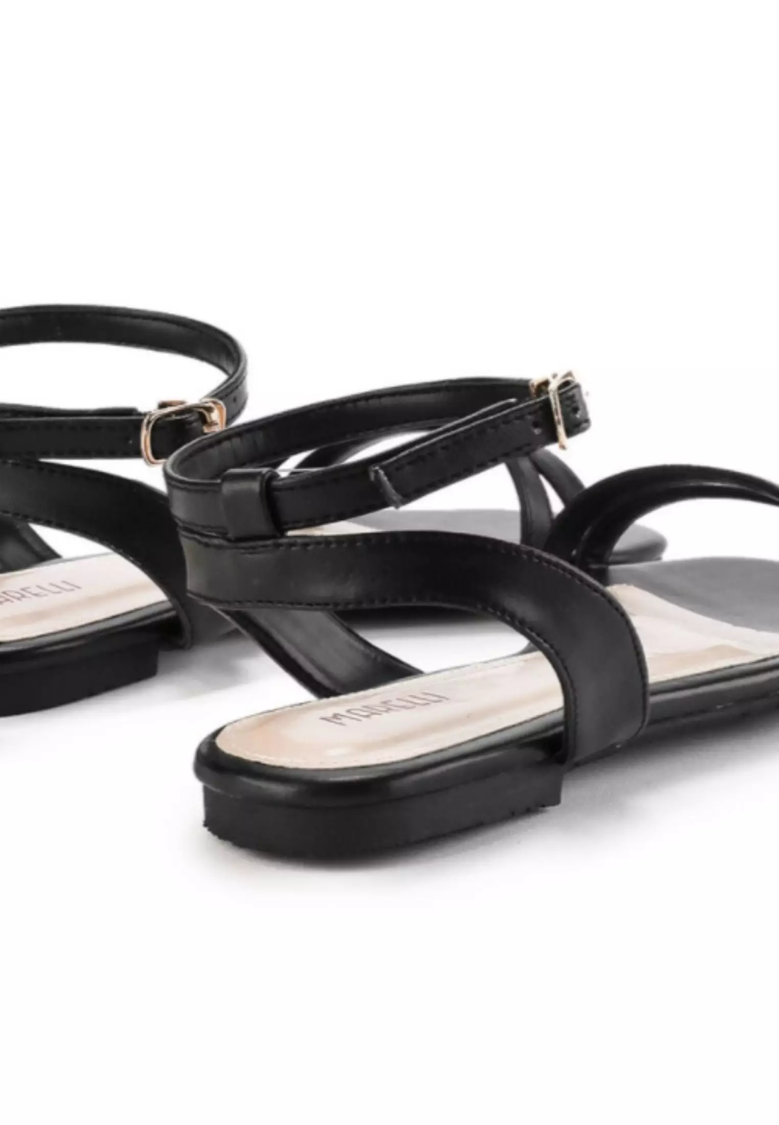 Floryn Sandal wanita Flat Slip On - Black