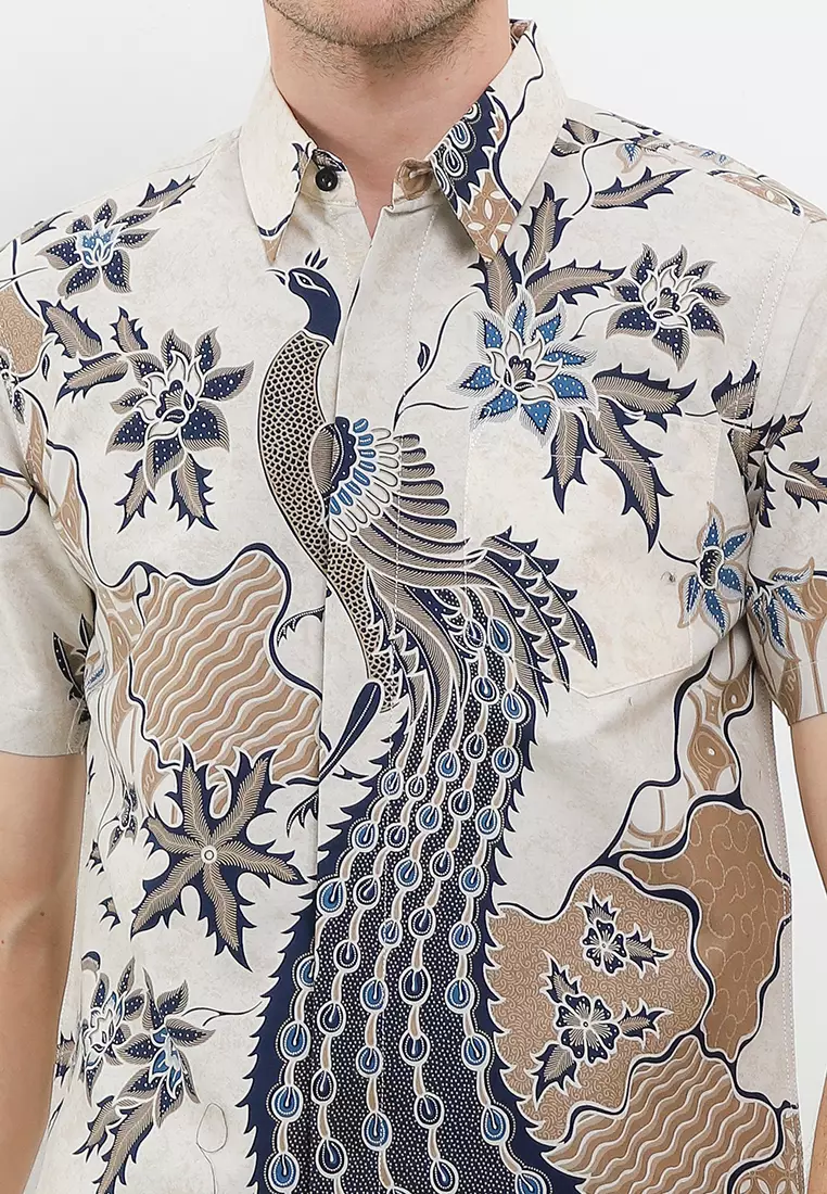 BATIK TALENTA EXCLUSIVE Lengan pendek slimfit chad white