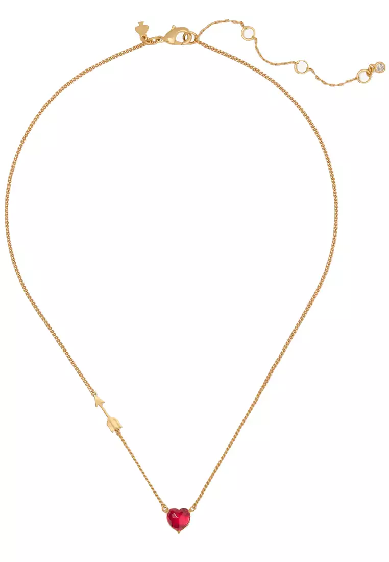 Lovestruck Heart And Arrow Necklace in Red KL102