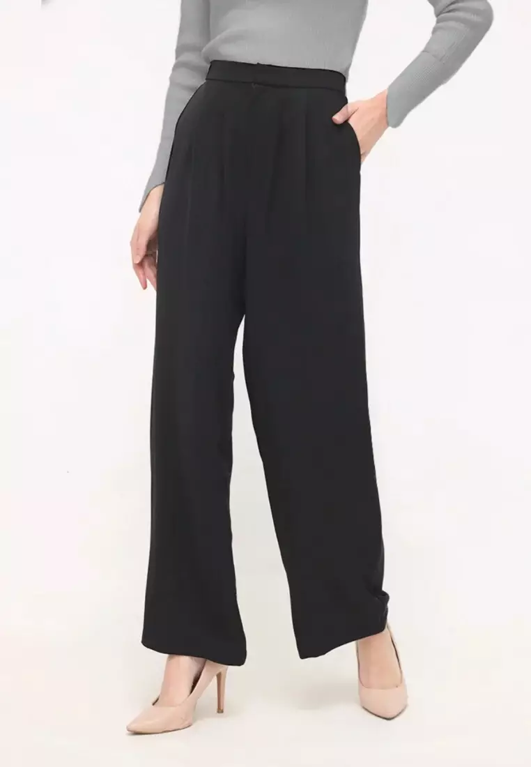Plain Long Culot Black Arlette By Brilliant Girl Warna Hitam