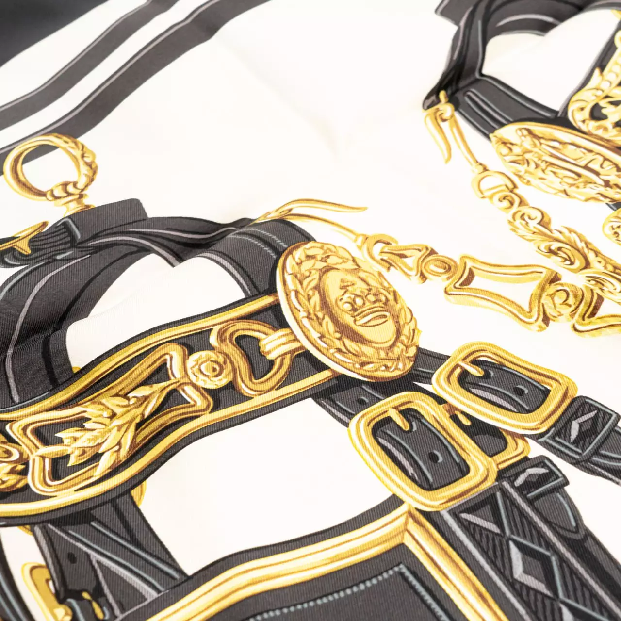 Brides de Gala Forever Silk Scarf 90 Noir / Crème / Gold