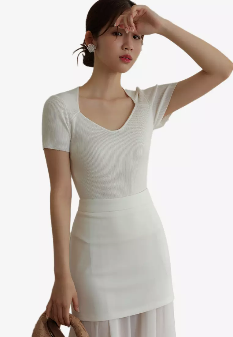 Square Neck Knit Top