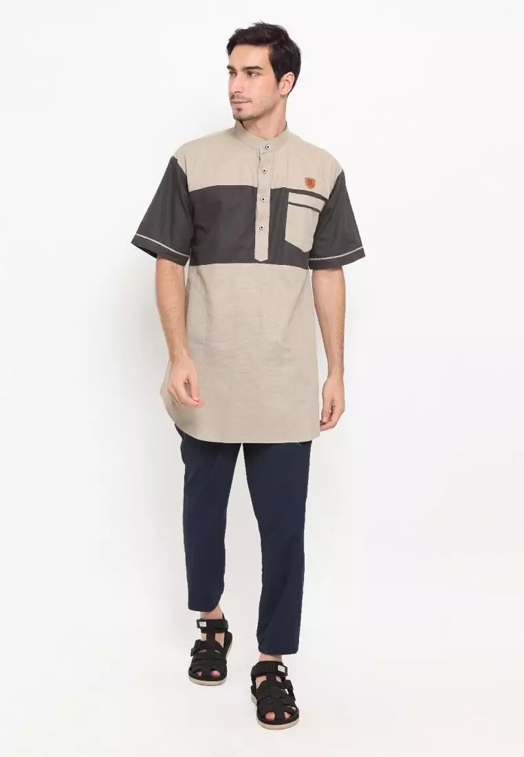 Zayidan Baju Koko Gamis Muslim Pria Jafar - Silver