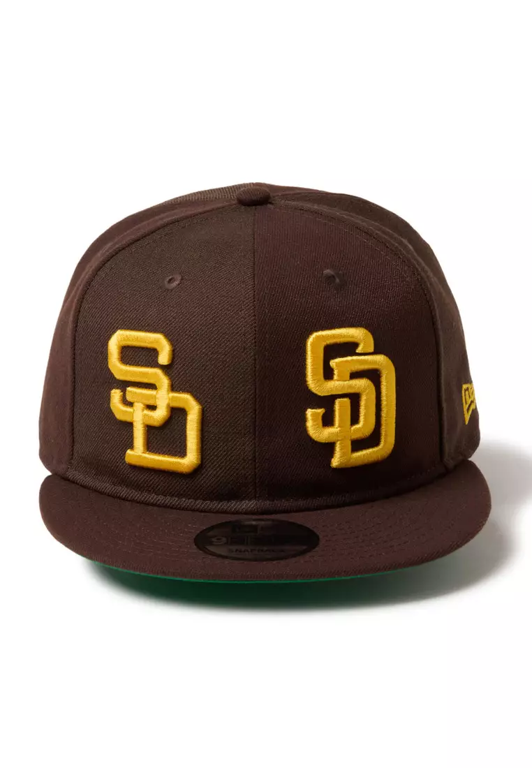 NE San Diego Padres Double Logo Brown 9FIFTY Snapback Cap