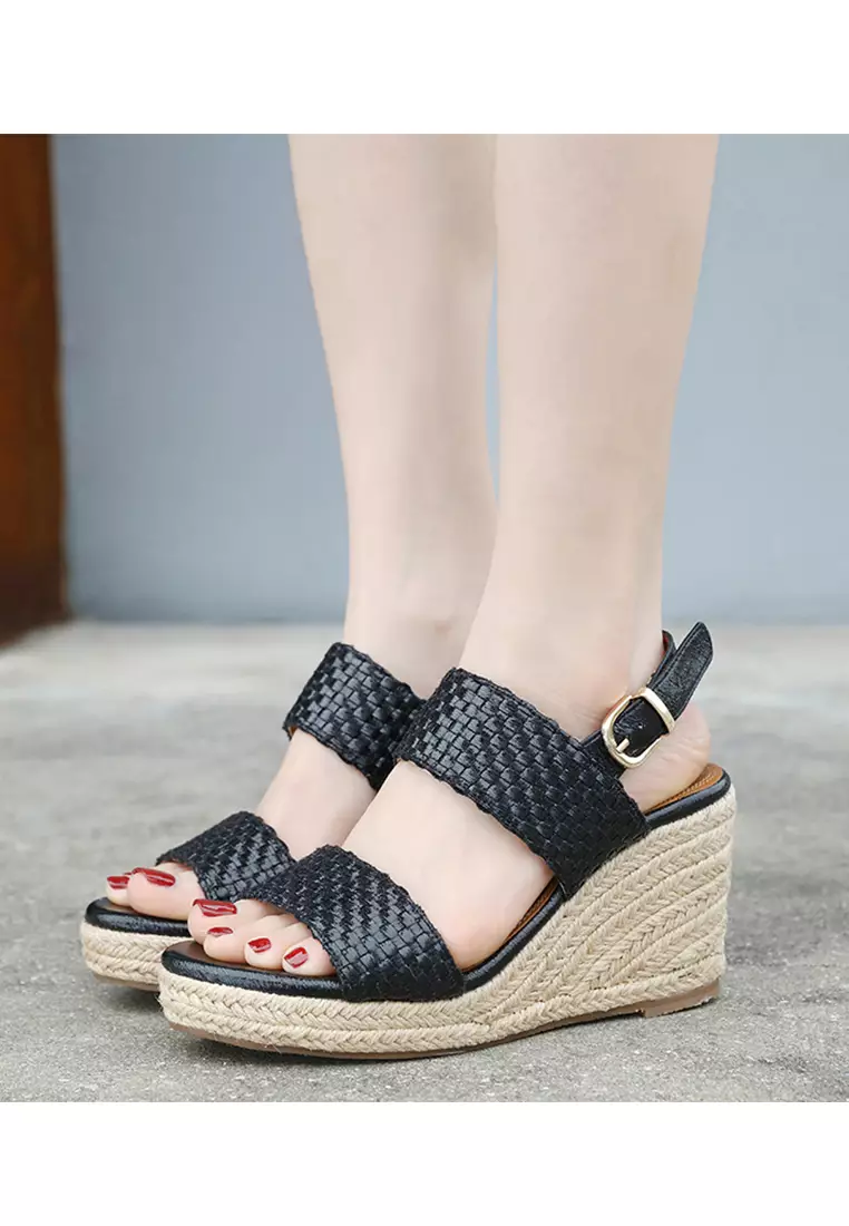 Woven Strap Wedge Espadrilles ALM2024-5