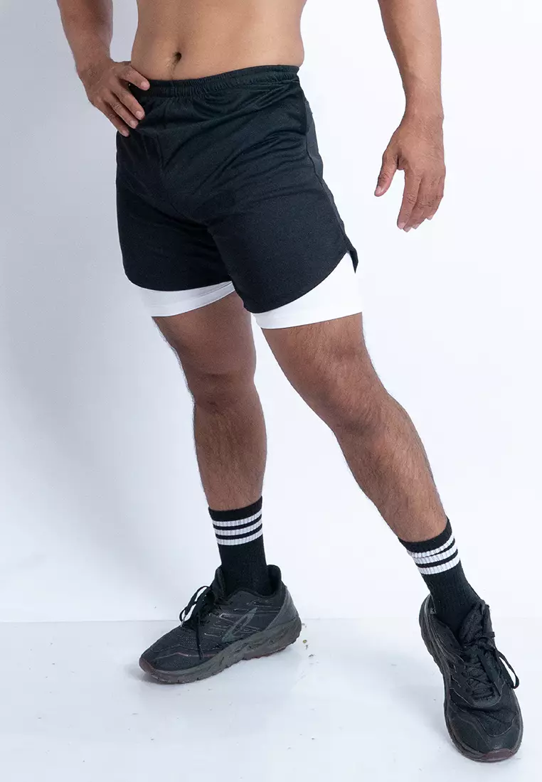 Shorts plus Legging Flexlite Black White