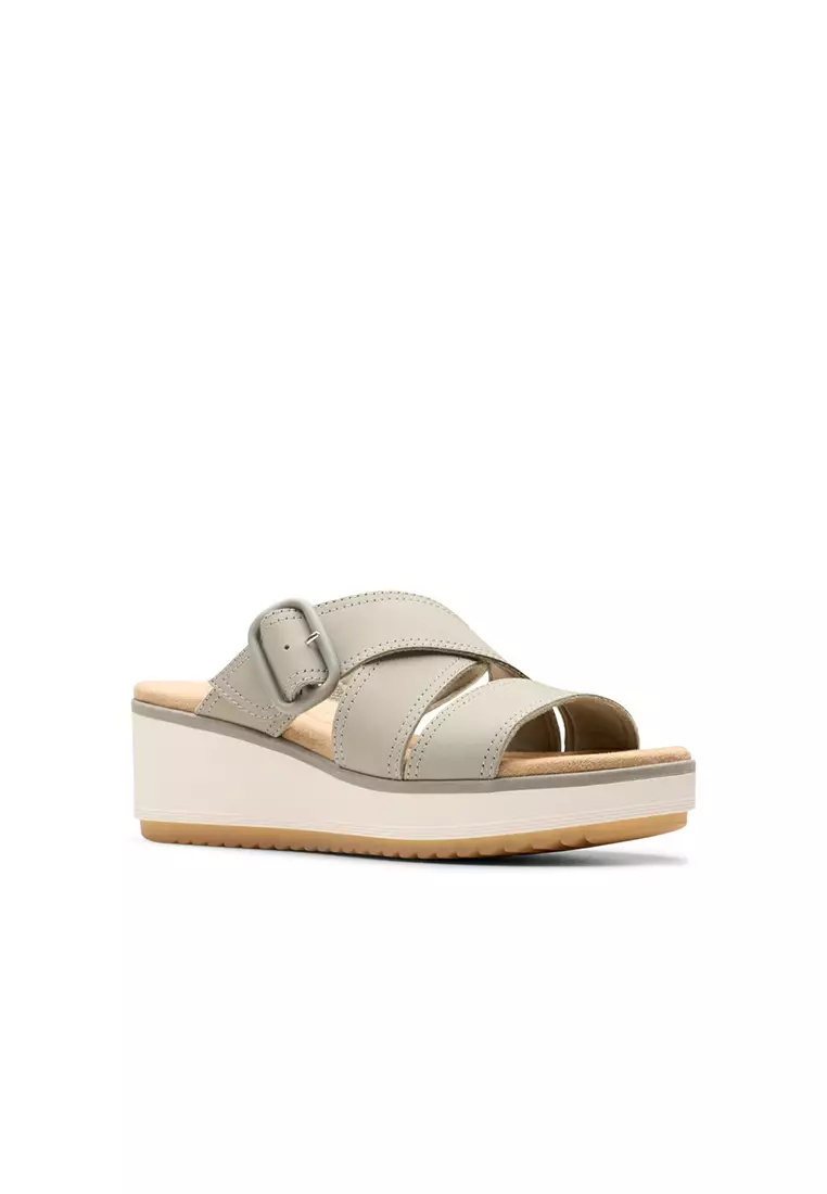 Buy CLARKS Womens Wrenly Jane Wedges Stone Nubuck 2025 Online