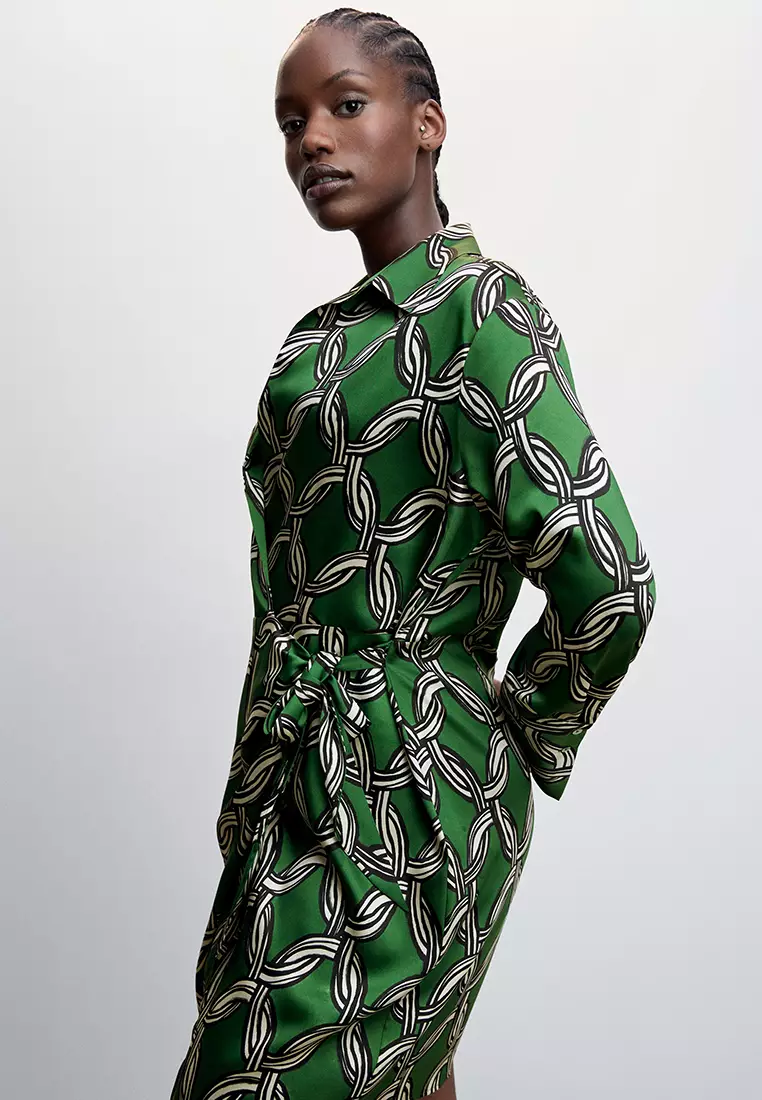 Mango printed shirt dress top