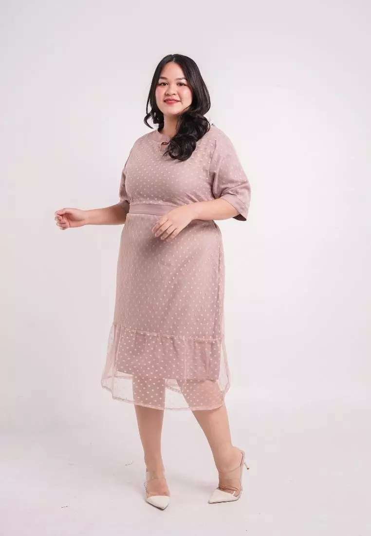 Plus Size Party Dress Juliette Nude Pink