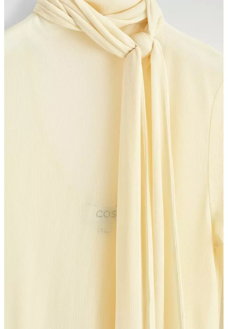 SCARF-DETAIL SILK TOP