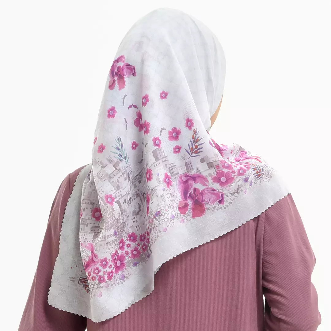 Rabbani - Kerudung Segi Empat Muslim Wanita Tetra Nazwah - Ash Grey