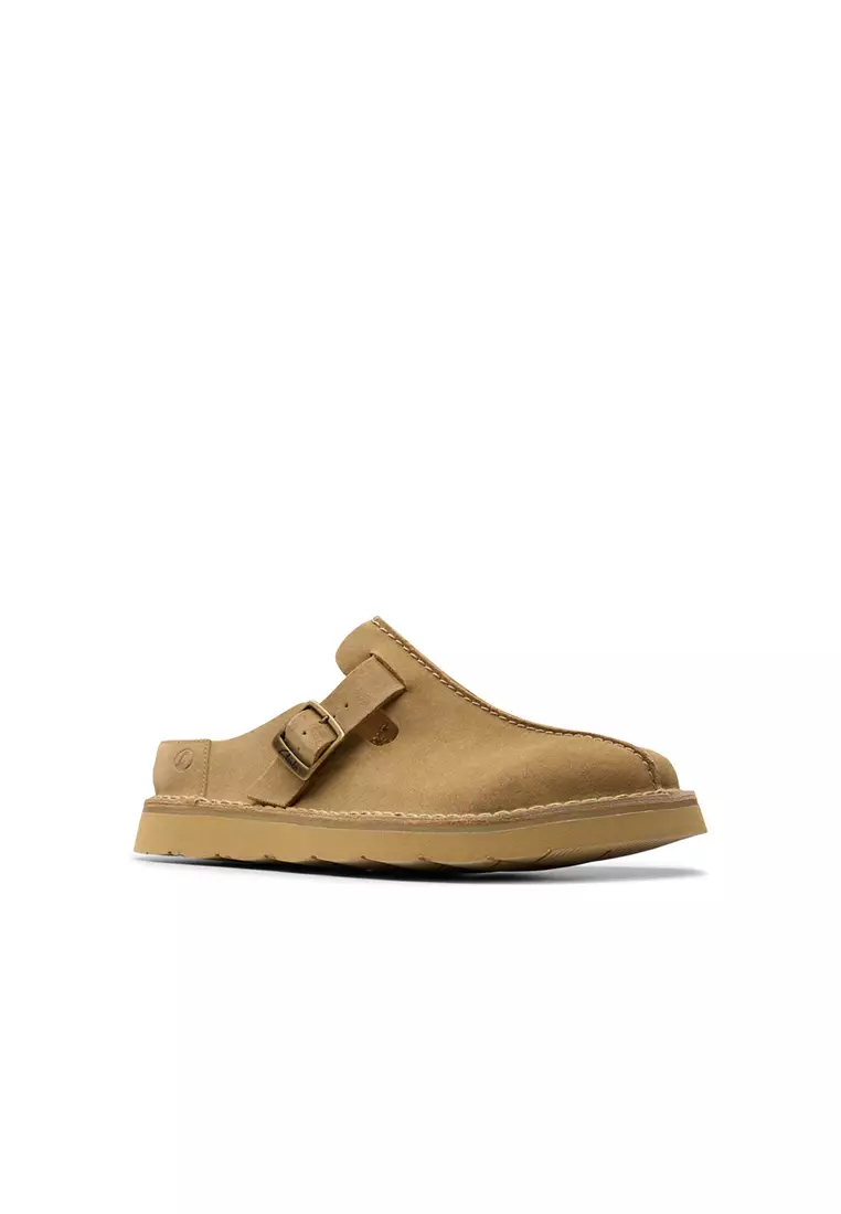 Mens Solsbury Mules - Dark Sand Suede