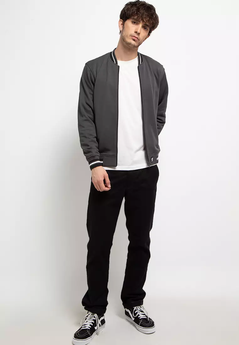 Jaket Bomber Pria - Abu Tua