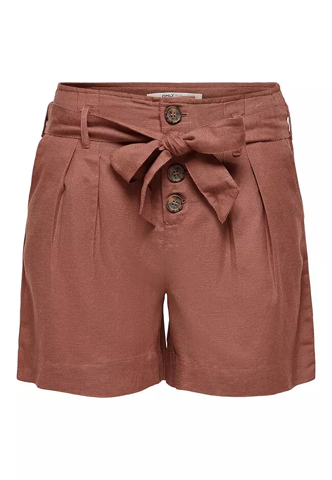 Red on sale paperbag shorts