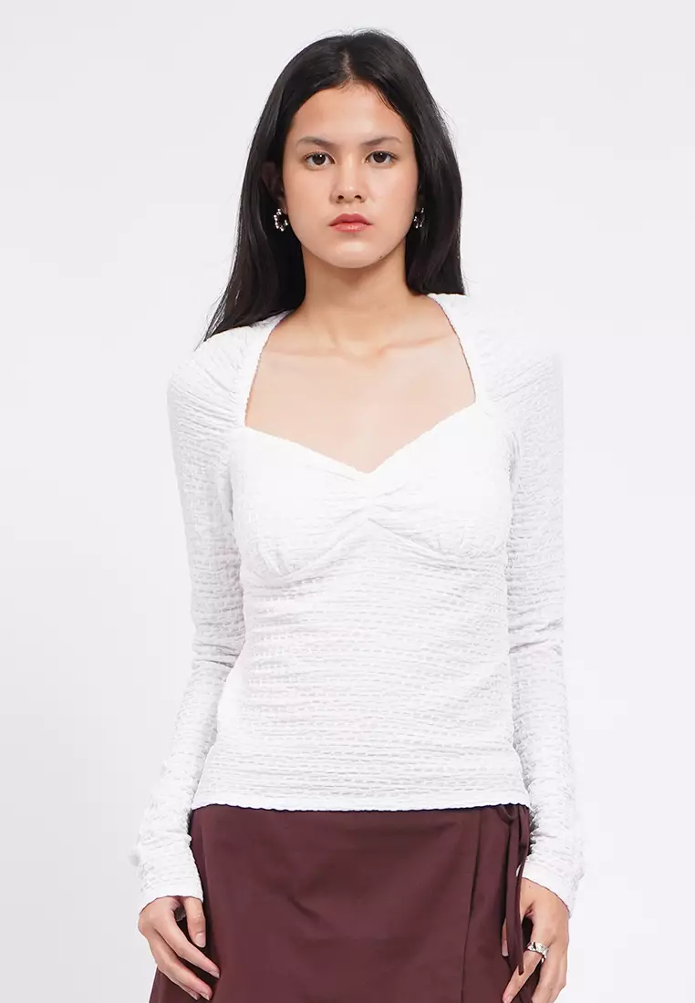 Textured Long Sleeve Knit Top