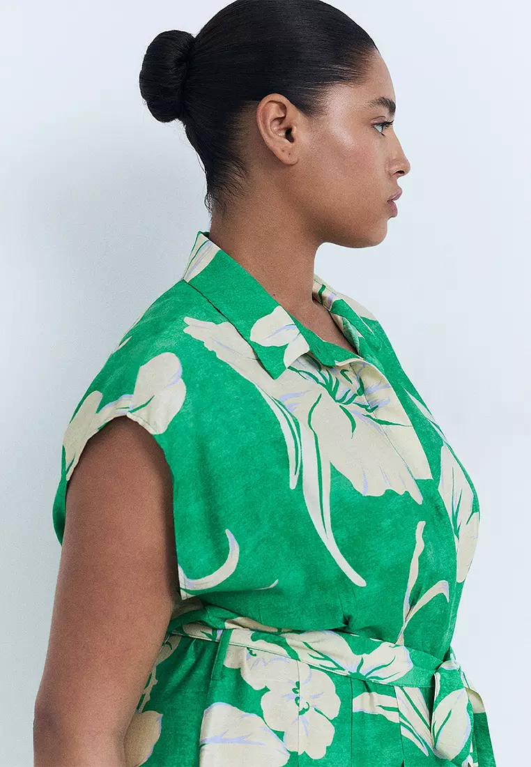 Mango Belt Printed Dress Mango Printed Shirt Dress With Belt Blue  Littlewoods