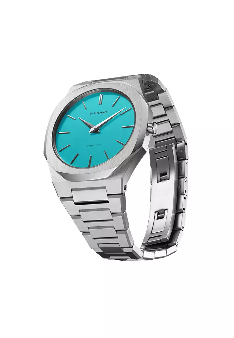 Light Blue Ultra Thin Bracelet Watch, 38 mm
