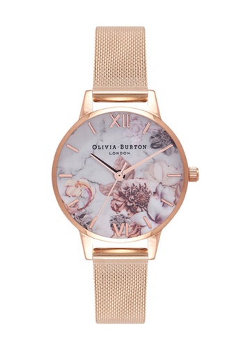 Buy Olivia Burton Olivia Burton Marble Florals Rose Gold 30 Women S Watch Online Zalora Malaysia