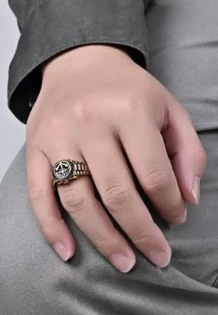 Accessories Cincin Pria Anchor Premium Stainless-Steel Ring Silver