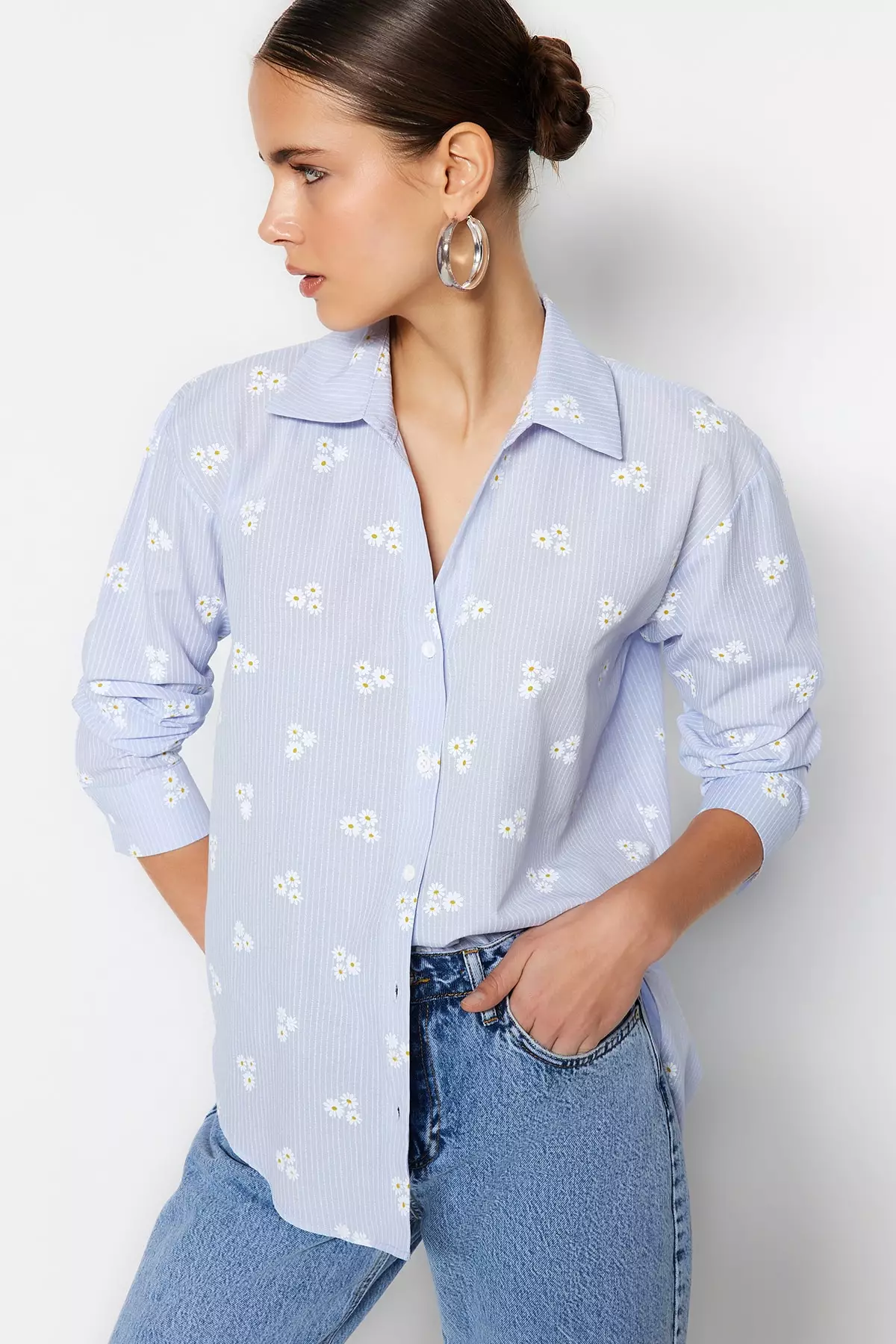 Trendyol Floral Striped Shirt