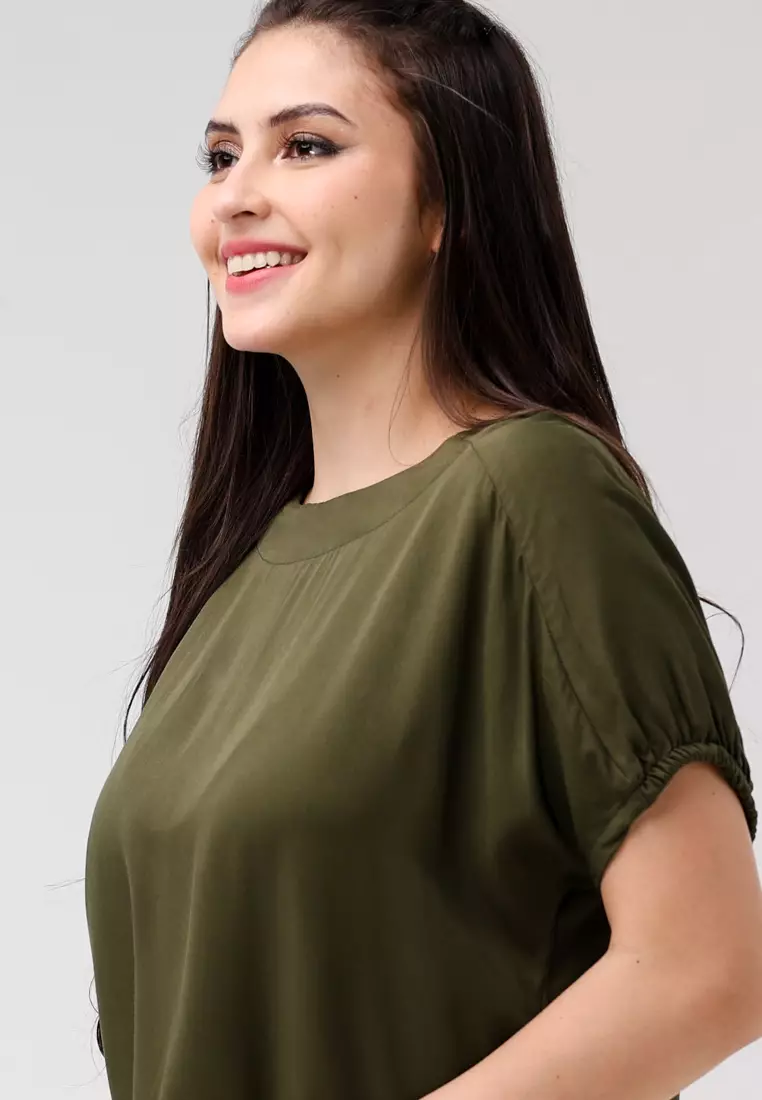 Single Twill Woven Short Sleeves Blouse