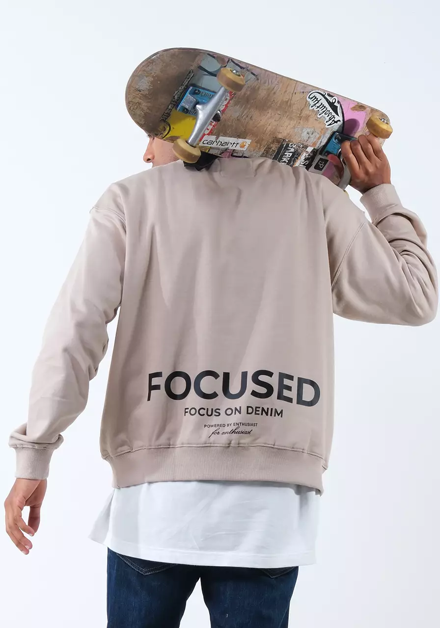 Sweater Hoodie Pria Crewneck Irving Khaki