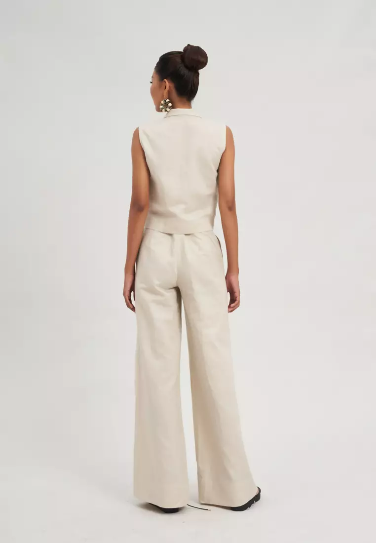 CREAM LINEN TROUSERS