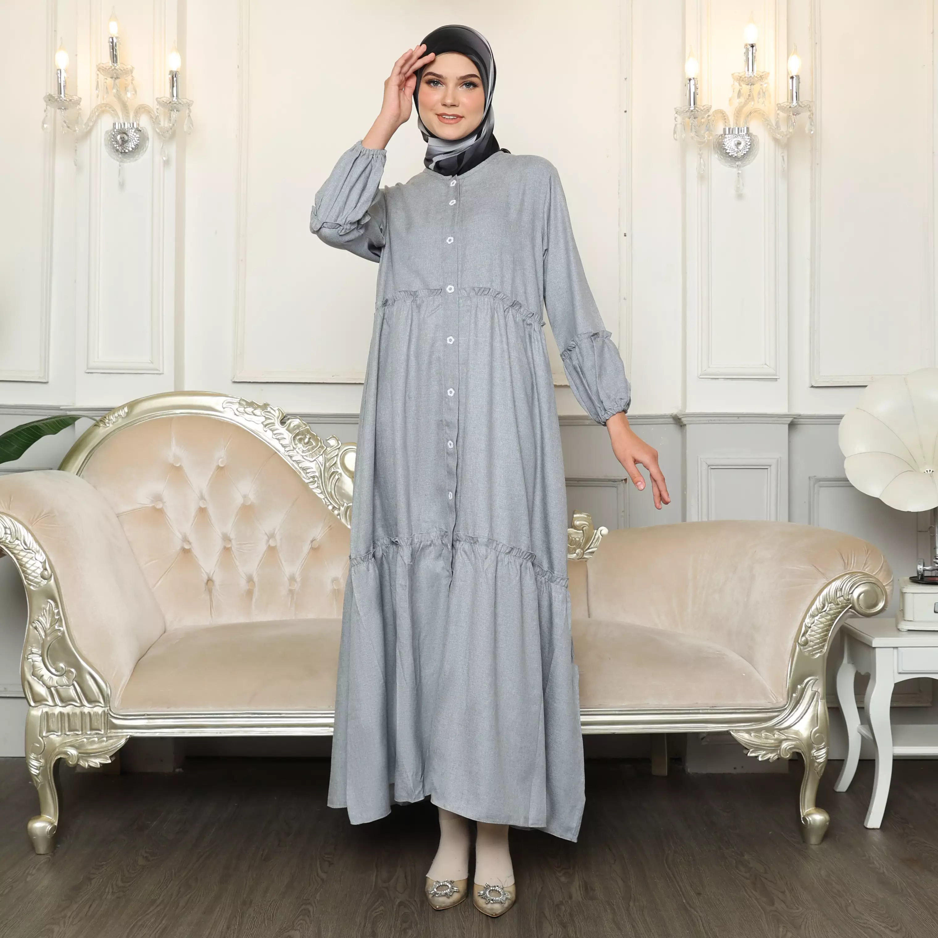 Gamis Sarimbit Wanita GMS 04 Grey
