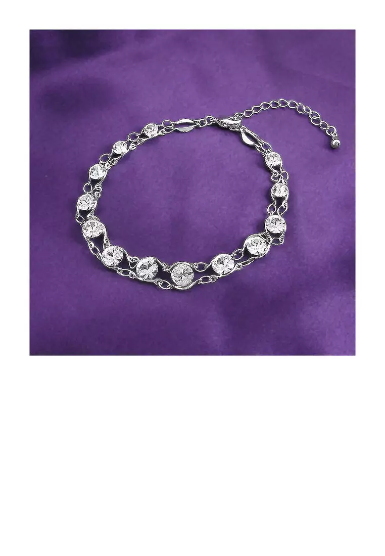 Glistening Bracelet with Silver Austrian Element Crystals