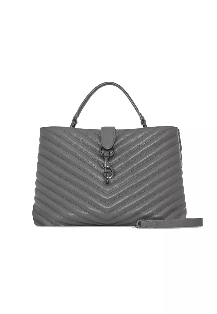 Rebecca Minkoff Edie Large Top Handle Satchel Graphite HF21GEQS05