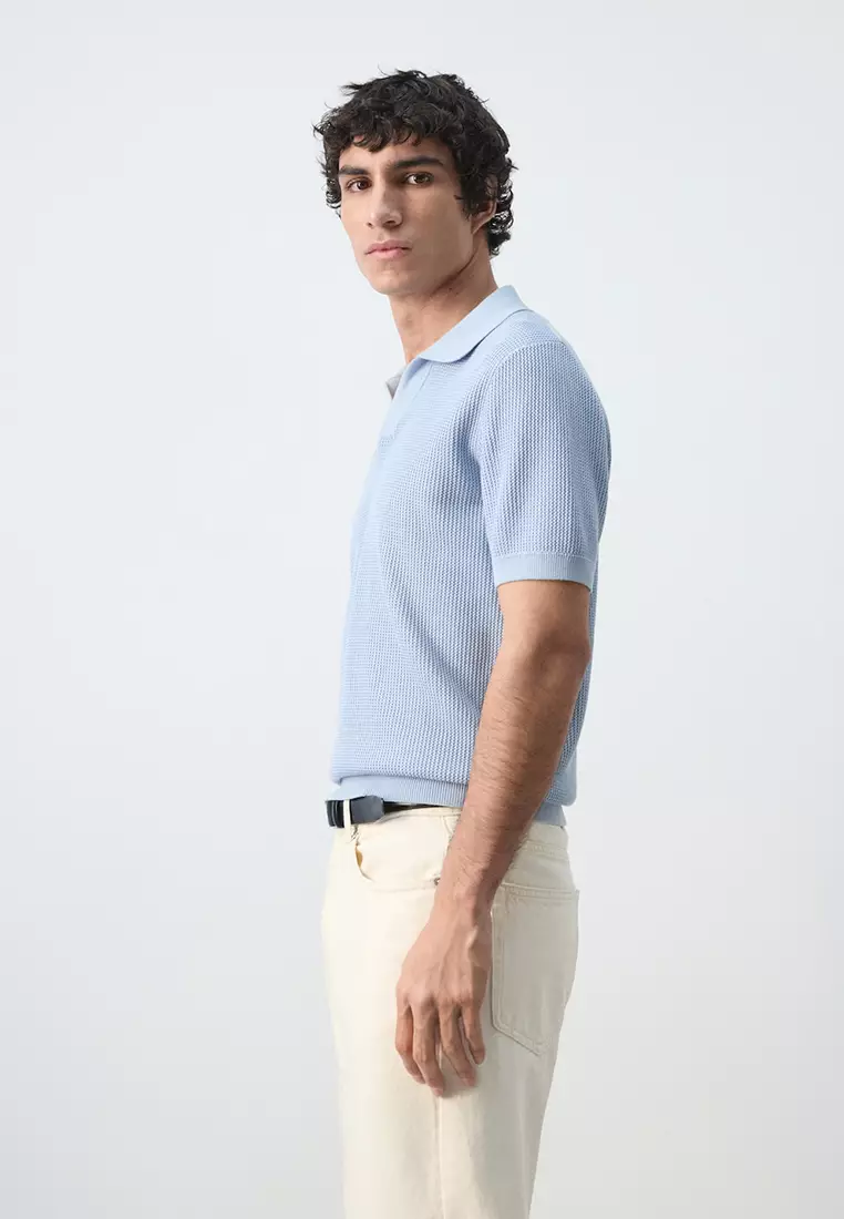 100% Cotton Knitted Structure Polo Shirt