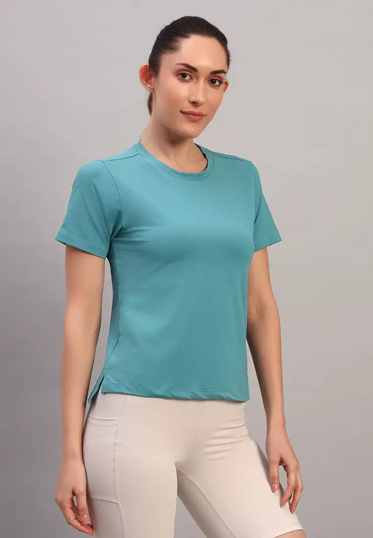 Women's Blue Short Sleeve Training/Workout Tee