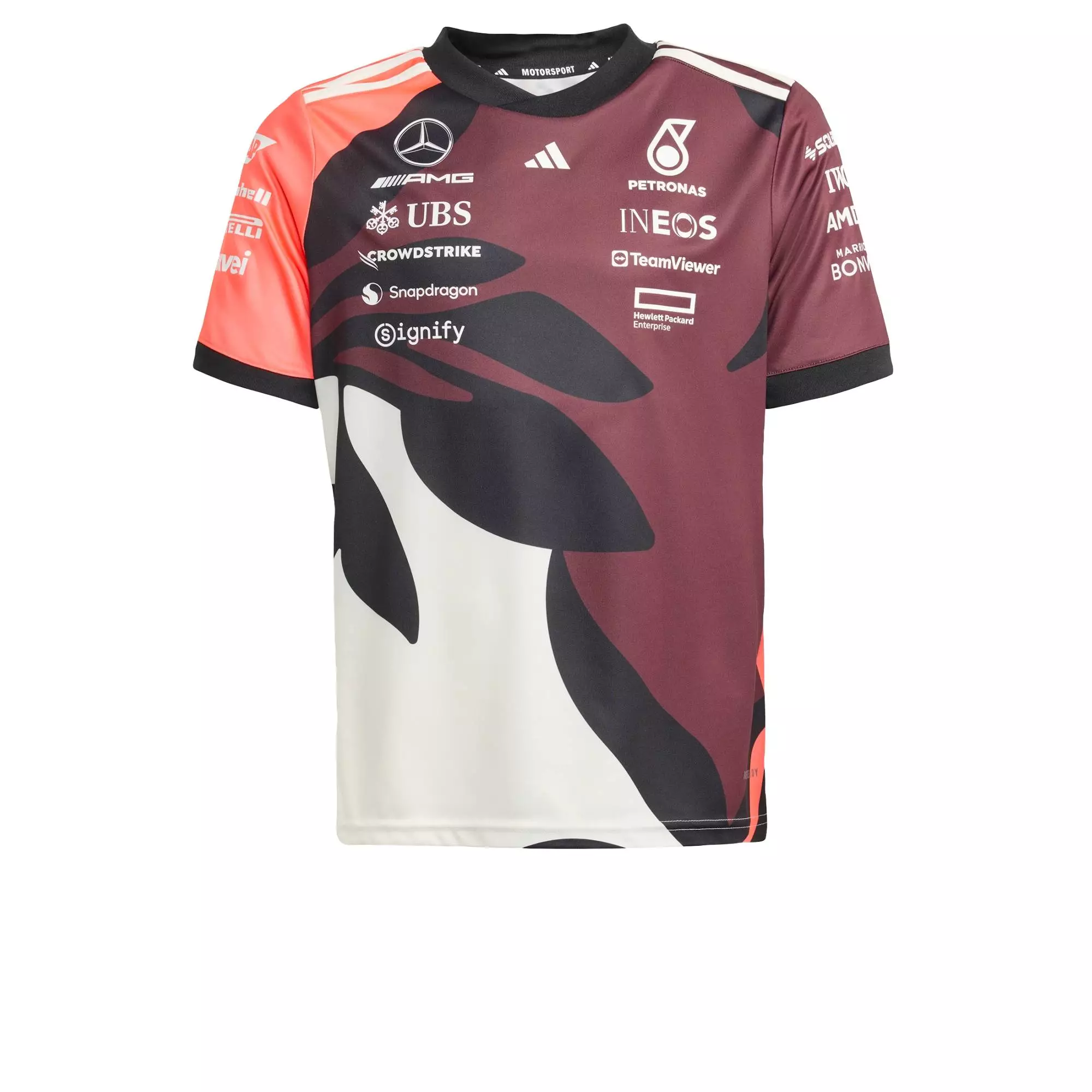 Motorsport Mercedes - AMG Petronas Formula One Team Driver Jersey Summer Pack Kids Unisex Burgundy JZ6209