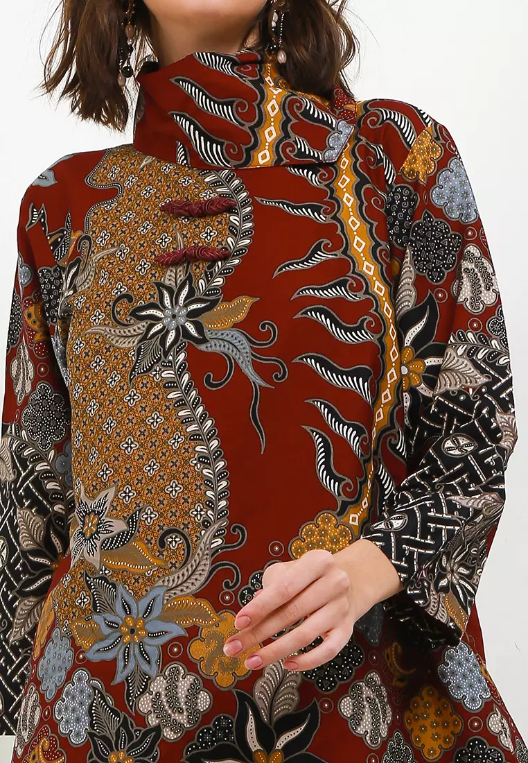 Kimi Dress Batik Katun Lengan Panjang 7/8