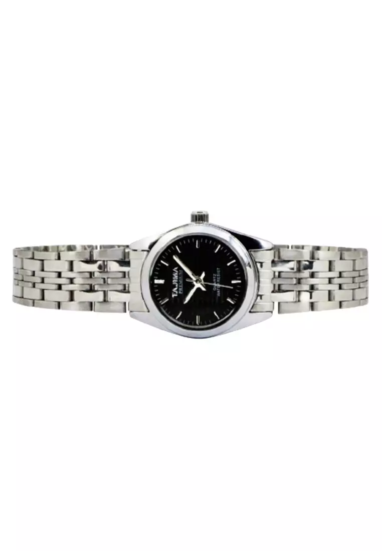 Jam Tangan Tajima Analog Wanita 1856 Stainless Steel Water Resist ORIGINAL - Silver Hitam